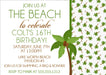 Tropical Palm Tree Birthday Party Invitations