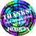Turquoise blue green splatter paintball birthday sticker