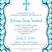 Turquoise religious invitation for baptism christening or confirmation