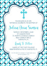 Turquoise religious invitation for baptism christening or confirmation