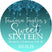 Turquoise sweet 16 birthday party sticker label