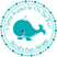 Turquoise whale baby shower sticker labels