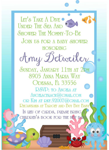 Under The Sea Baby Shower Invitations