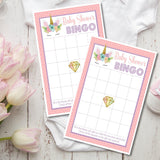 Unicorn Baby Shower Bingo Cards