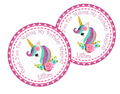 Unicorn Birthday Party Stickers