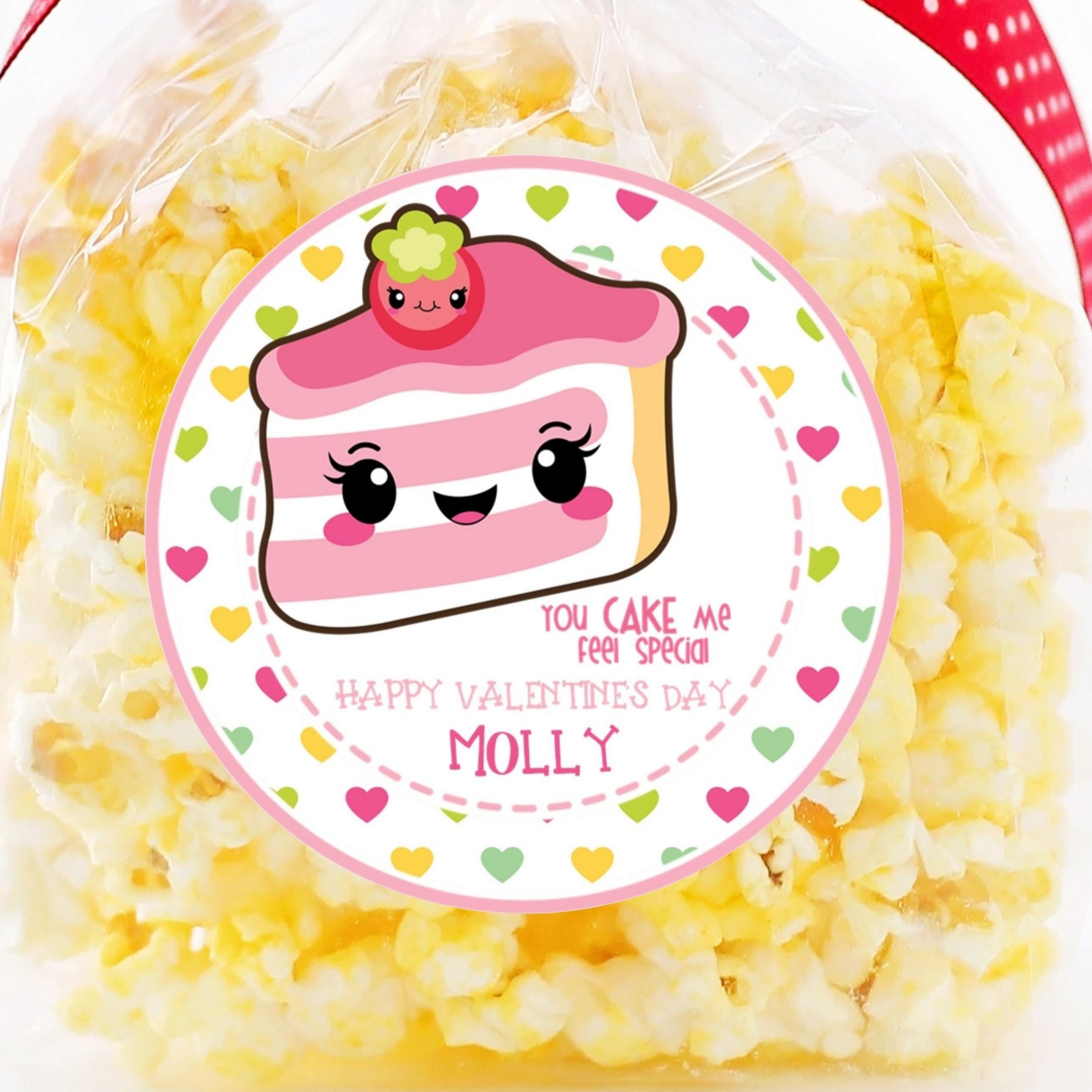 Pastel Cake Valentine Stickers