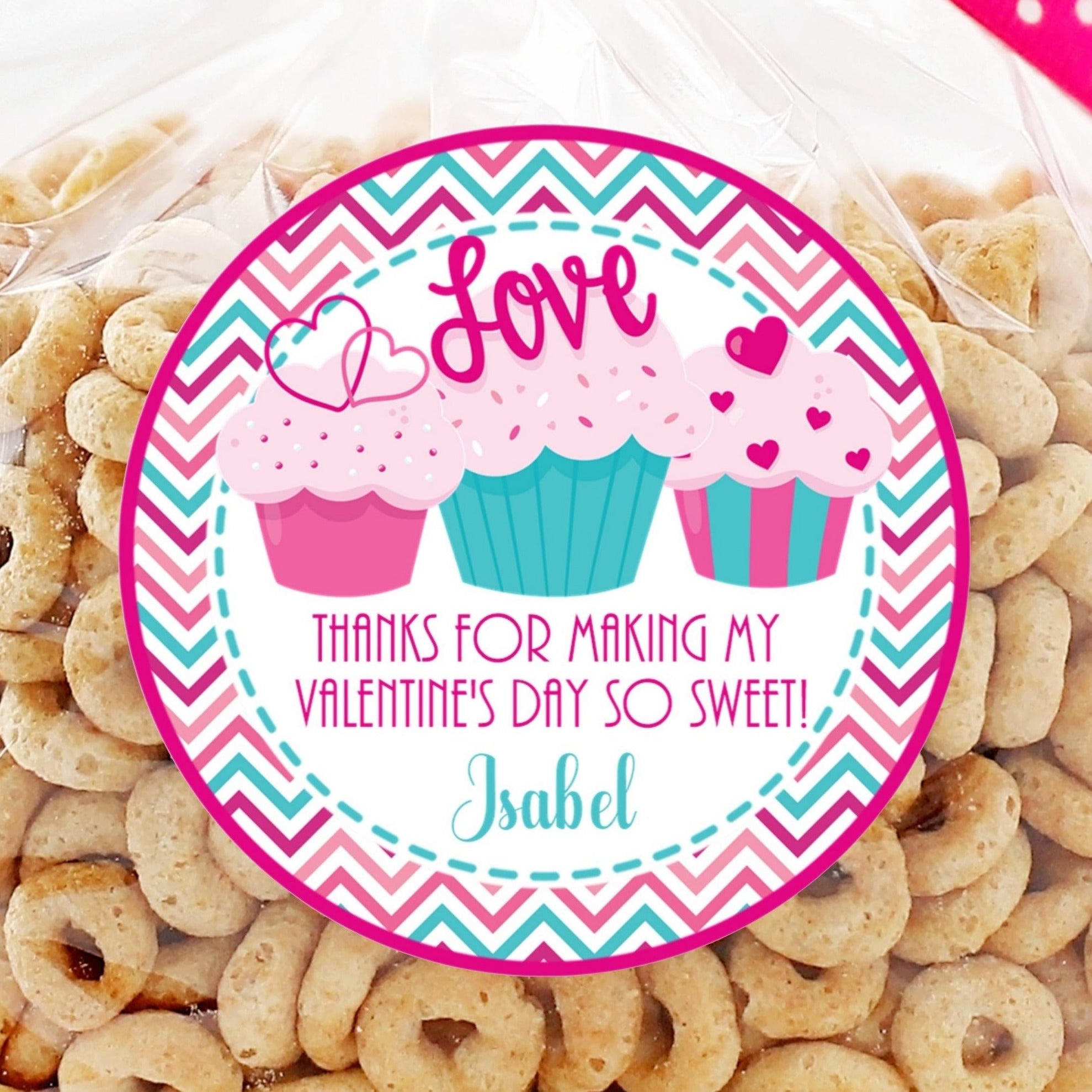 Cupcake Valentine Stickers