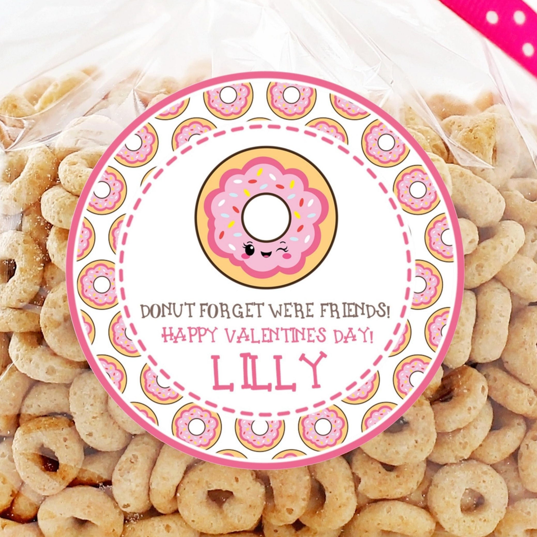 Pastel Donut Valentine Stickers