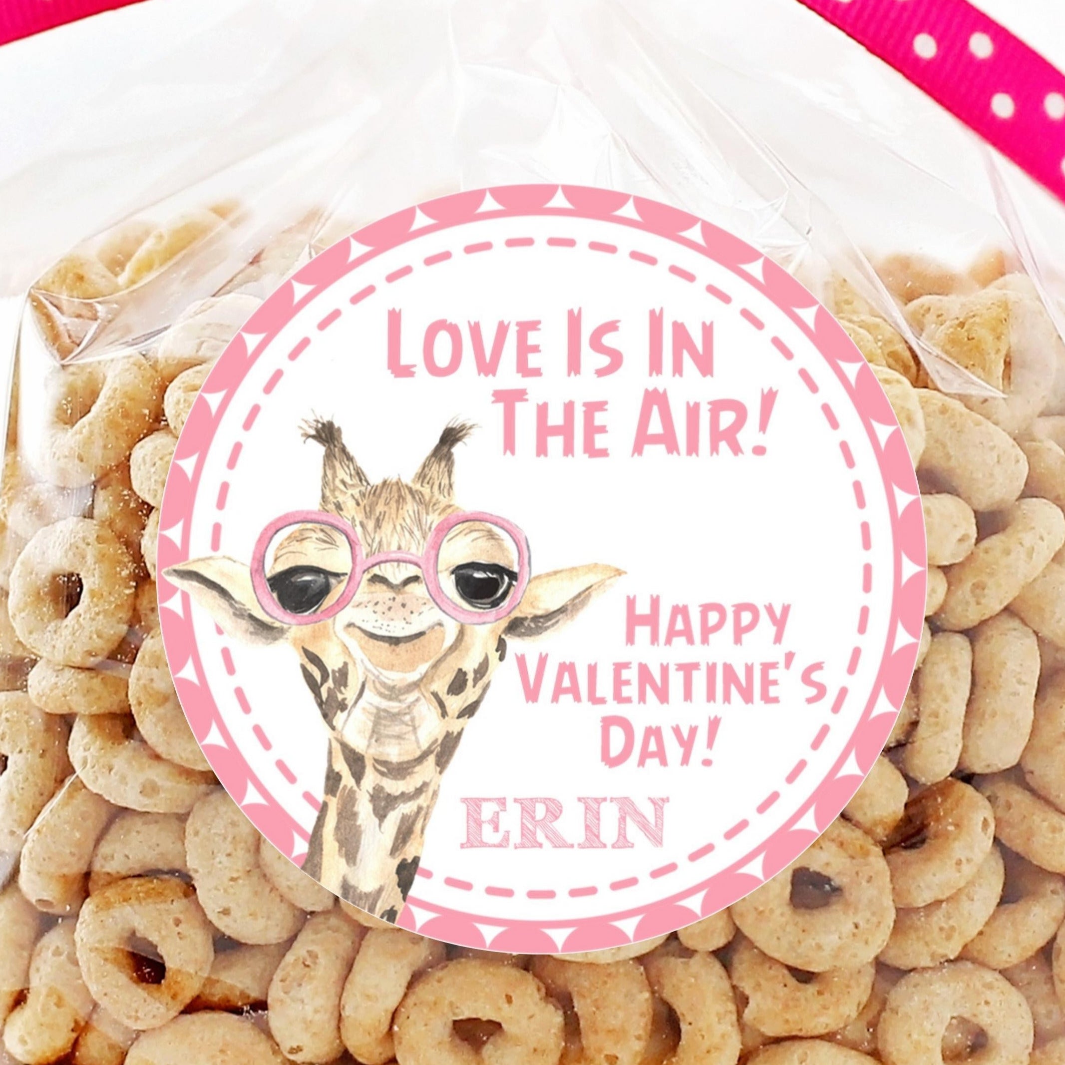 Safari Giraffe Valentine Stickers