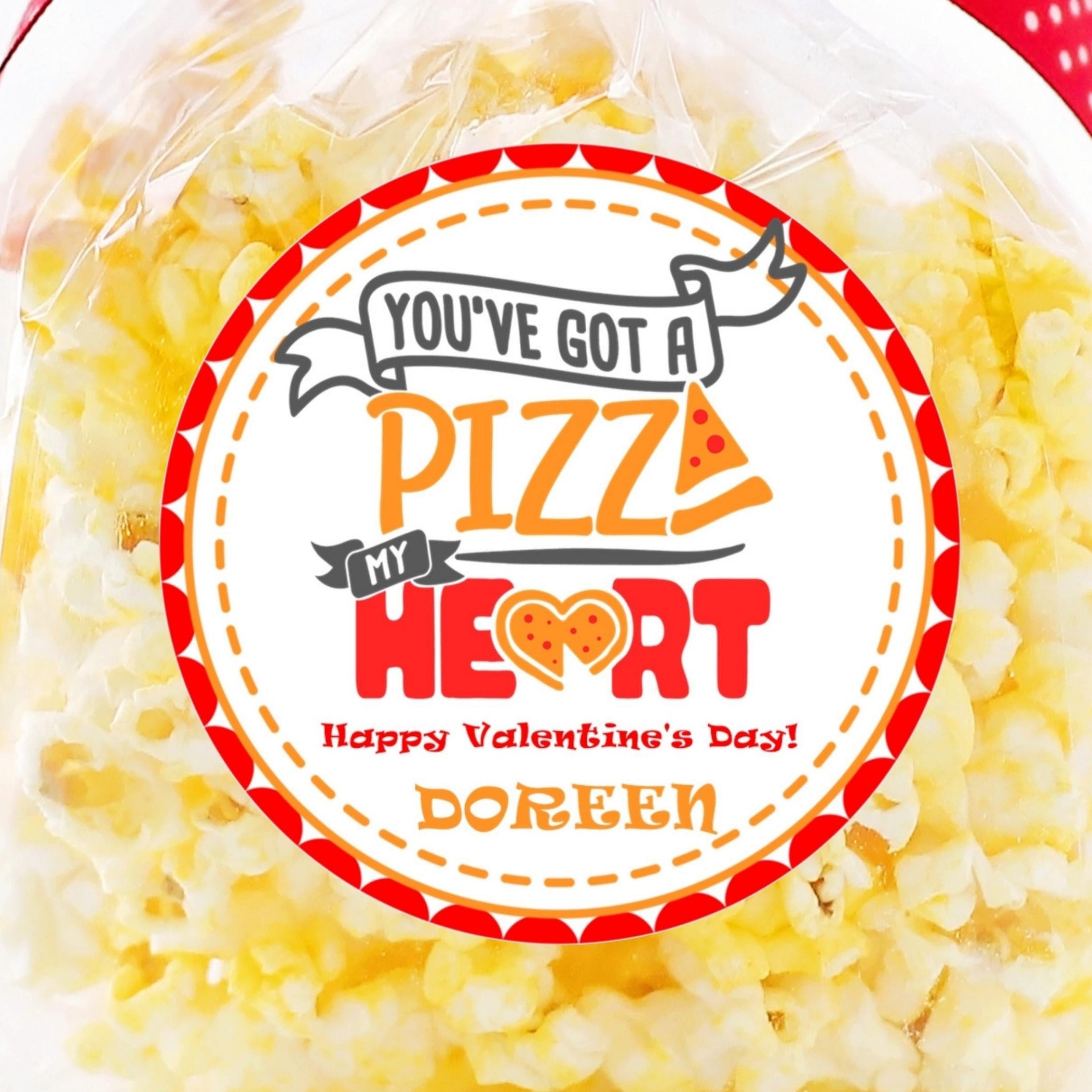 You've Got A Pizza My Heart Valentine Stickers