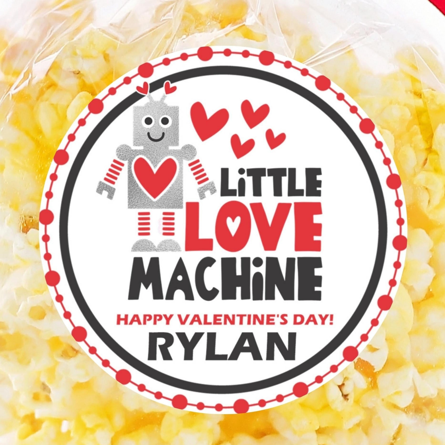 Little Love Machine Robot Valentine Stickers