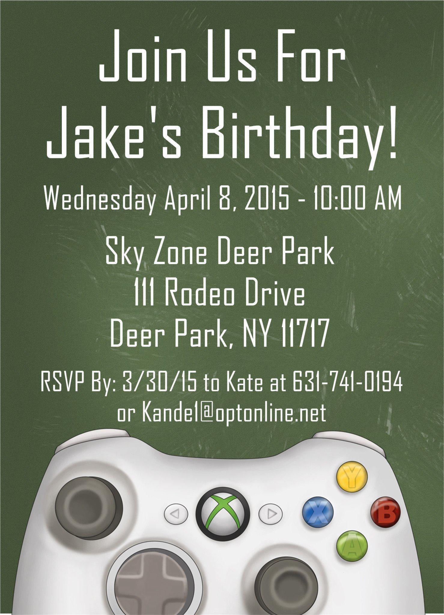 Video Game Birthday Party Invitations