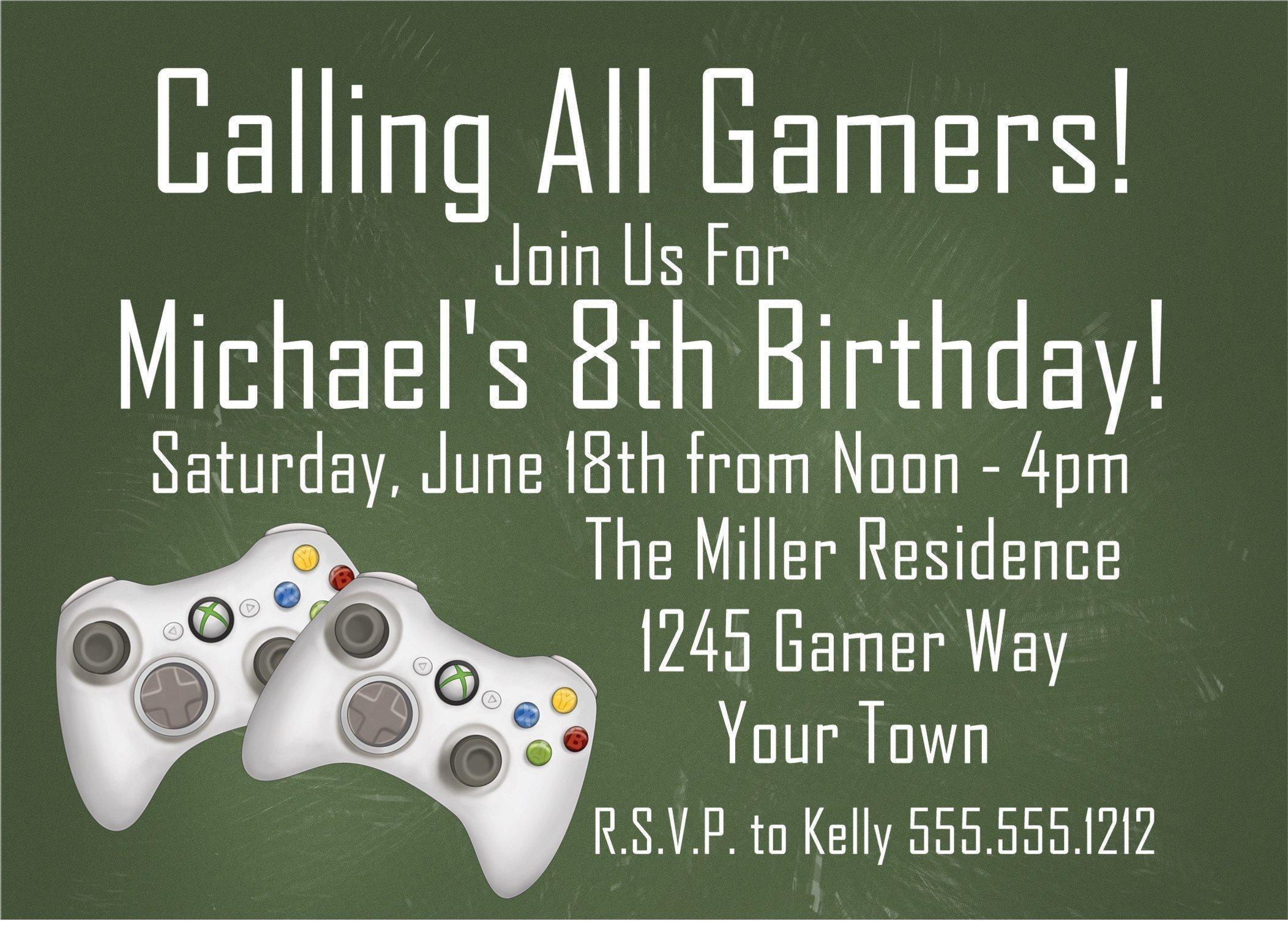 Video Game Birthday Party Invitations