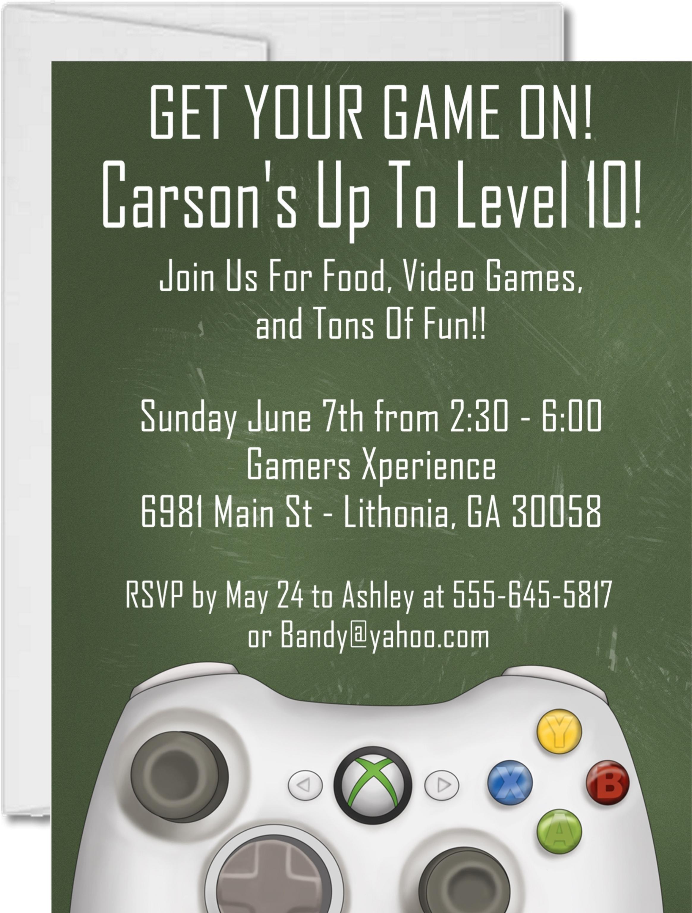 Video Game Birthday Party Invitations