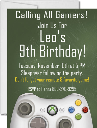 Video Game Birthday Party Invitations