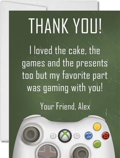 Video Game Birthday Party Thank You Cards