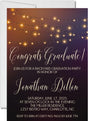 Warm bistro lights graduation party invitation with customizable graduation year