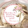Watercolor horse birthday sticker with pink floral crown