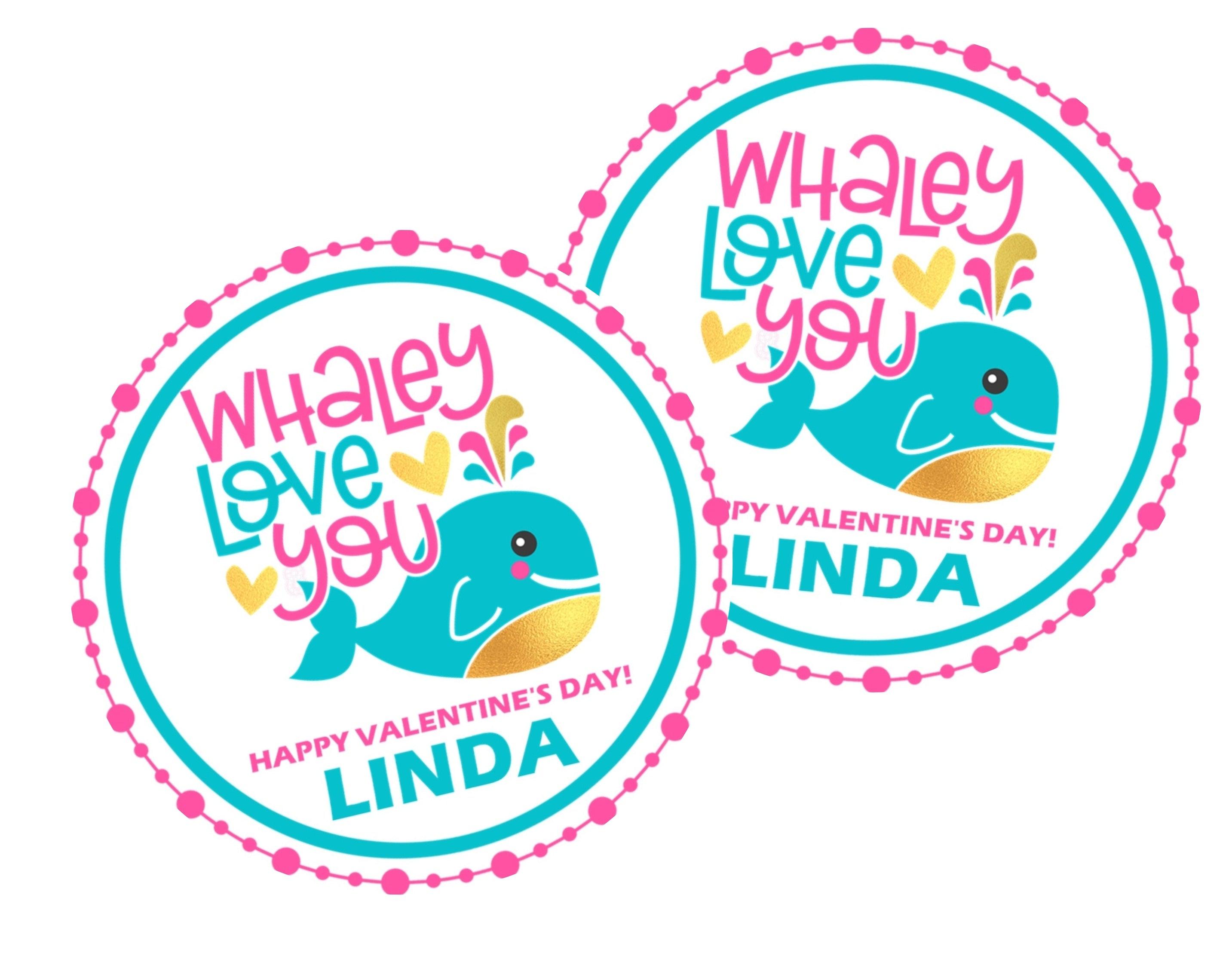 Whale Valentine's Day Stickers