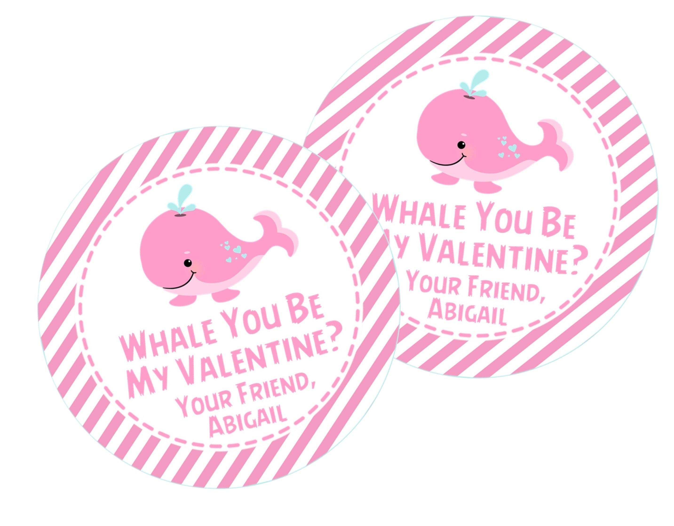 Whale You Be My Valentine? Valentine's Day Stickers