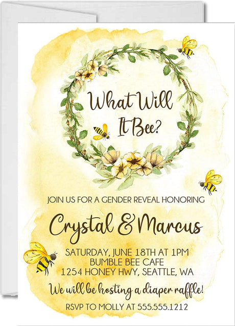 What Will It Bee? Gender Reveal Invitations