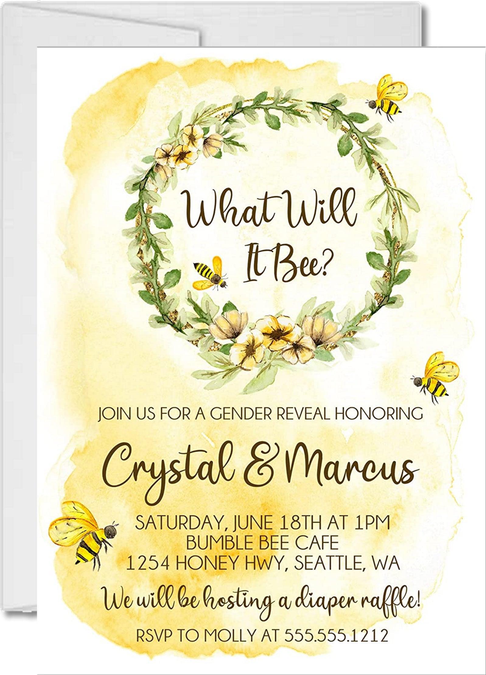 What Will It Bee? Gender Reveal Invitations