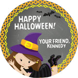Witch happy halloween stickers