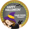 Witch happy halloween stickers