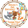 Woodlands Birthday Party Stickers Or Favor Tags