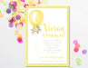 Yellow Balloon Birthday Party Invitations