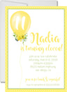 Yellow Balloon Birthday Party Invitations