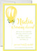 Yellow Balloon Birthday Party Invitations