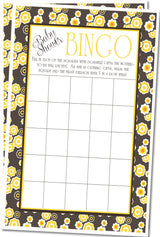 Yellow Floral Baby Shower Bingo Cards