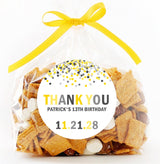 Yellow birthday party favor stickers