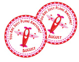You Are Just Plane Awesome aviation-themed Valentine label