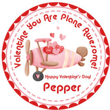 airplane themed valentine stickers for kids