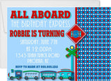 all aboard train birthday invitations railroad crossing theme