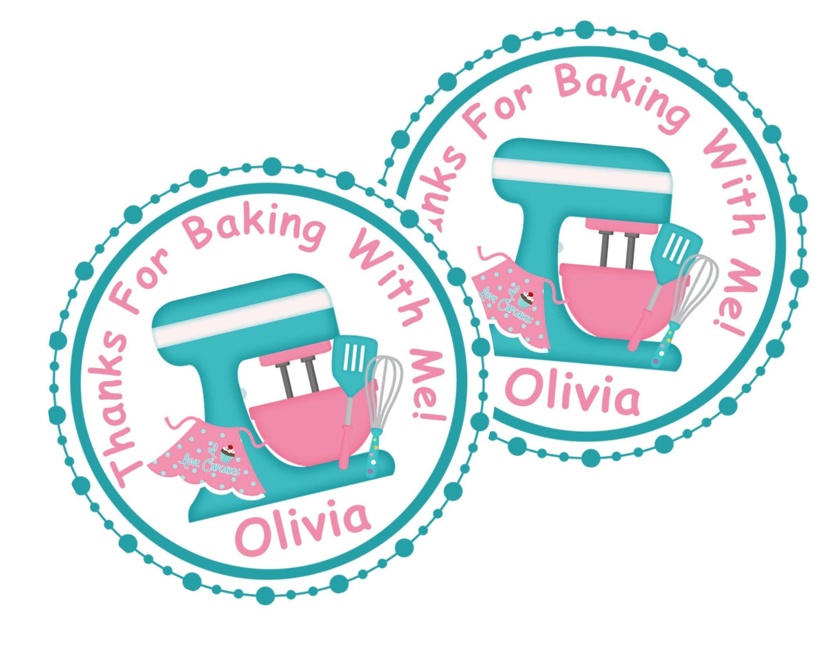 apron whisk spatula birthday label