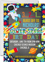 astronaut birthday invitations rocket ship space theme