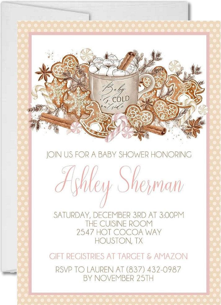 baby its cold outside baby shower invitations neutral winter design