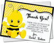 bee baby shower thank you cards yellow bumble bee design