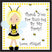 bee birthday party sticker blonde girl