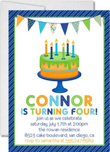 birthday cake party invitations colorful cake design