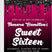black and pink sweet 16 invitations glitter drip design