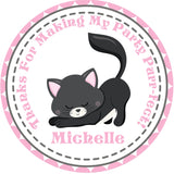 black cat birthday stickers