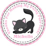 black cat birthday stickers