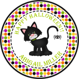 black cat polka dot halloween sticker