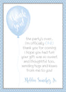 blue 1st birthday thank you notes