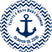blue chevron anchor baby shower sticker with personalized text