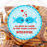 blue fish valentine stickers